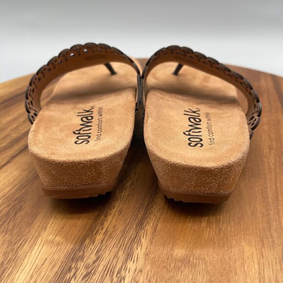 SoftWalk Bethany Sandals Womens 8.5 N Thong Leather Comfort Walking S2203-400 - Picture 4 of 8